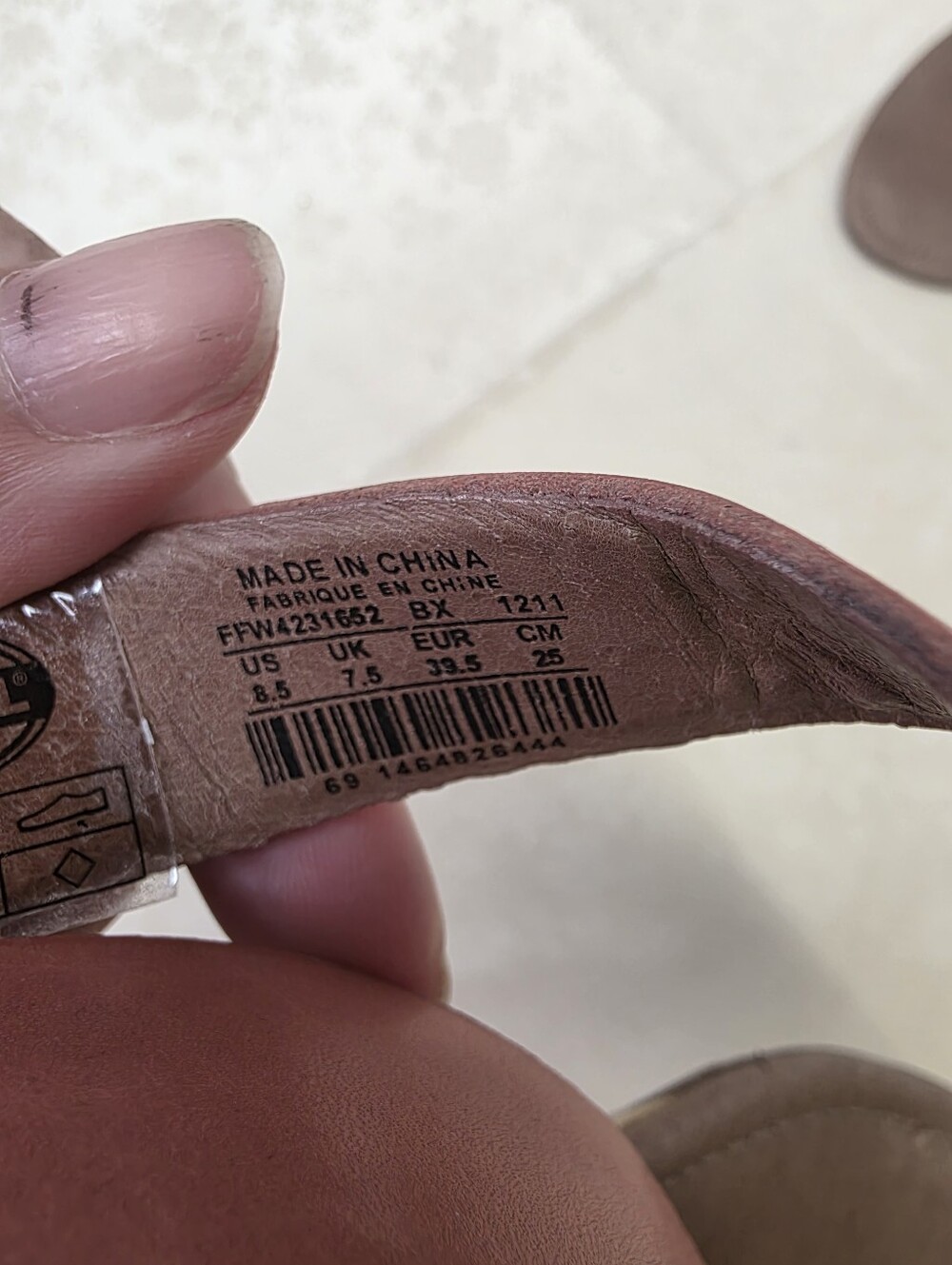 Fossil Pink Leather Ankle Strap T-Strap Flat Thong Sandals Size 8.5 - Picture 5 of 8